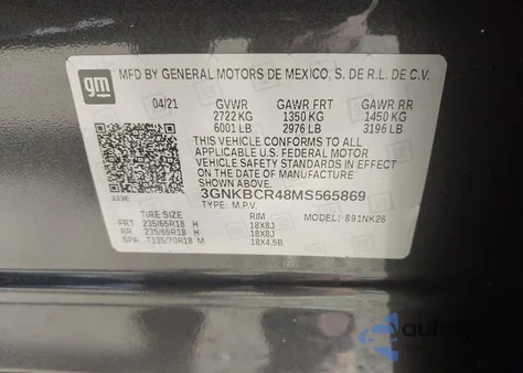 2021 Chevrolet Blazer Fwd 2Lt from USA, damaged, VIN 3GNKBCR48MS565869